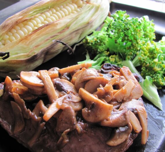 Steak with Mushroom and Shallot Sauce