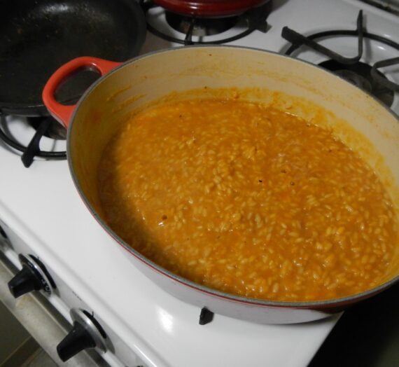 Butternut Squash Risotto with Spicy Shrimp